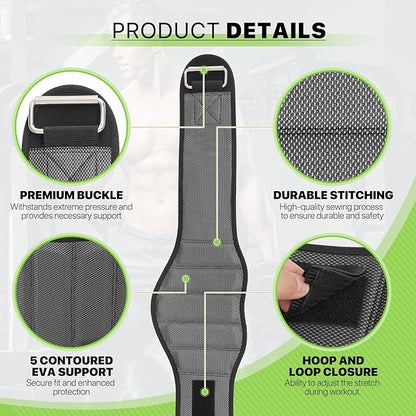 Weight Lifting Belt for Men Women, 8" Back and Lumbar Support Gym Belt for Bodybuilding, Fitness, Powerlifting, Cross Training