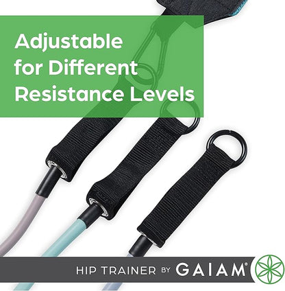 Gaiam Squat Band & Hip Trainer Set - Fabric Resistance Band with 3 Adjustable Resistance Tubes, Home Gym Equipment to Exercise Thigh, Leg, Hip, Glute, Booty & Core - Home Gym & Travel Workout Bands