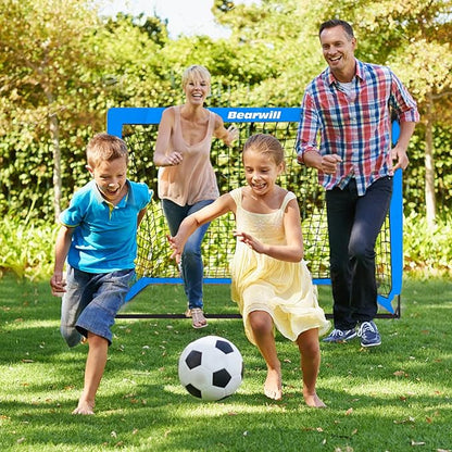 Bearwill Soccer Goal, Kids Soccer Goals for Backyard Set of 2, 4x3ft Portable Soccer Goal Pop Up Soccer Net, Kids Soccer Net Training Equipment with Soccer Ball, Ladder, Cones, Targets