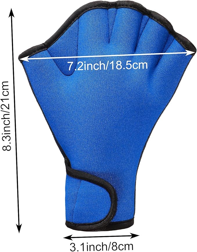 Sumind 2 Pairs Swimming Gloves Aquatic Training Gloves Neoprene Mittens Webbed Fitness Water Aerobics Resistance Training for Women Men Swimming Diving