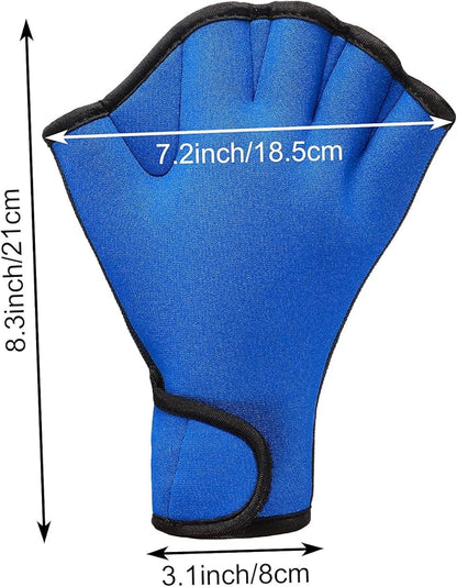 Sumind 2 Pairs Swimming Gloves Aquatic Training Gloves Neoprene Mittens Webbed Fitness Water Aerobics Resistance Training for Women Men Swimming Diving