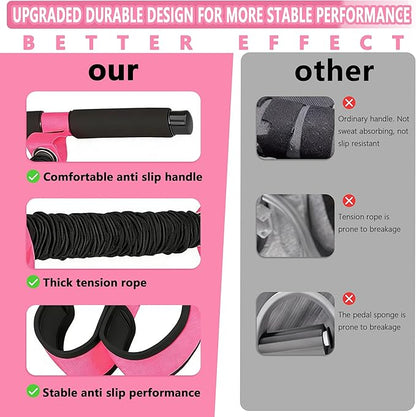 Pedal Resistance Band with Handle, Thickened Latex Tubes & Soft Foot Pedal, Full Body Workout Equipment for Glutes Legs Arms Waist, Pilates Physical Therapy Sit Up Gear for Home Gym