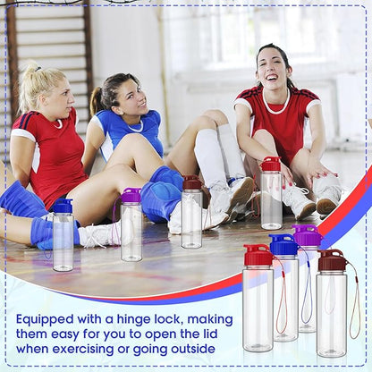 Mifoci 20 Pieces Water Bottle Bulk 17 oz Plastic Water Bottles Bulk Gym Sports Adults Reusable Large Bottles with Leak Proof Flip Top for Party Outdoor (Pastel Colors)