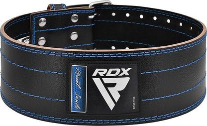 RDX Weight Lifting Belt for Men Women, IPL USPA Approved, 6mm Thick 100% Leather, 4” Powerlifting Back Support, Squat Deadlift Bodybuilding Exercise Fitness Gym Workout Strength Training up to 700 LBS