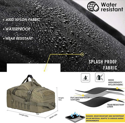 Gym Bag Duffle Bags Backpack Travel Duffle Bag with Weekend Overnight Bag for Outdoor Tactical Sports Travel Camping Hunting