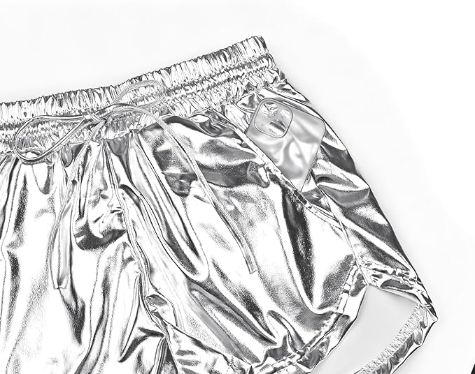 Perfashion Women's Metallic Shorts Summer Sparkly Hot Outfit Shiny Short Pants