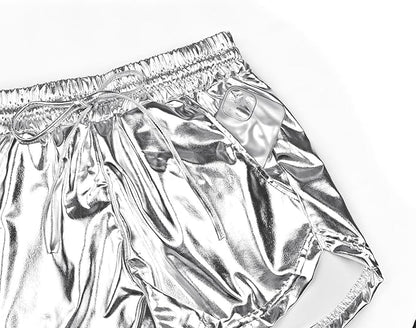 Perfashion Women's Metallic Shorts Summer Sparkly Hot Outfit Shiny Short Pants
