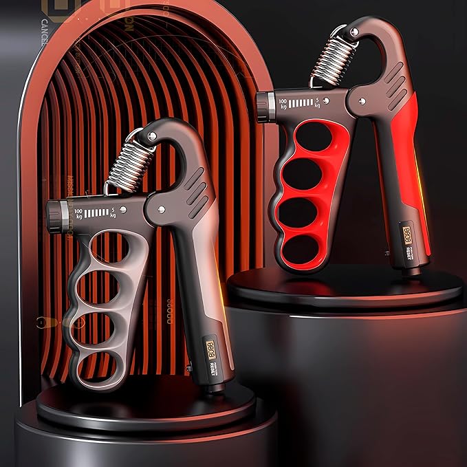 Grip strength trainer, adjustable hand grip strengthener, Durable Adjustable Resistance 5-100KG With Digital Counter, ergonomic design, high-strength spring, perfect hand