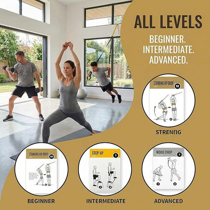 Bodyweight & Dumbbell & Suspension1 Workout Cards - 150 Large 5"x3.5" Exercise Cards with 36 Strength Moves, Home & Gym Fitness Cards for Men & Women, Beginner Fitness Guide