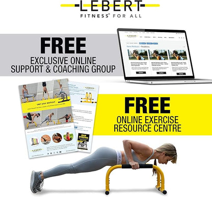 Lebert Fitness Parallette Push Up Bars Dip Station Stand - Perfect for Home and Garage Gym Exercise Equipment - Gymnastics, Calisthenics, Strength Training Parallel Bars for Men and Women