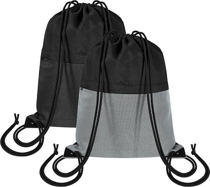 2Pcs Drawstring Backpack Gym Bag - String Gym Bag for Women & Men, Lightweight Cinch Sports Sackpack for Beach, Travel, Yoga, Swimming