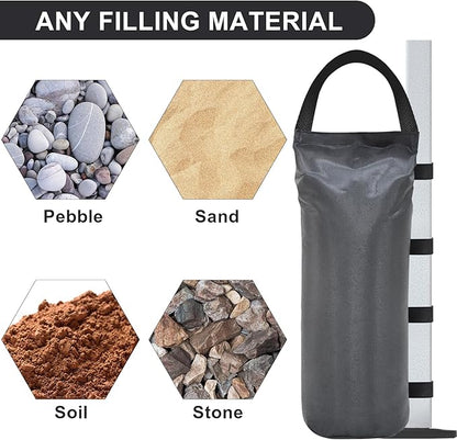 Eurmax USA 145 LBS Weight Capacity Pop up Gazebos Weights Sand Bags for Pop up Canopy Tent Pergola Outdoor Instant Canopies, 4-Pack (Without Sand) Gray