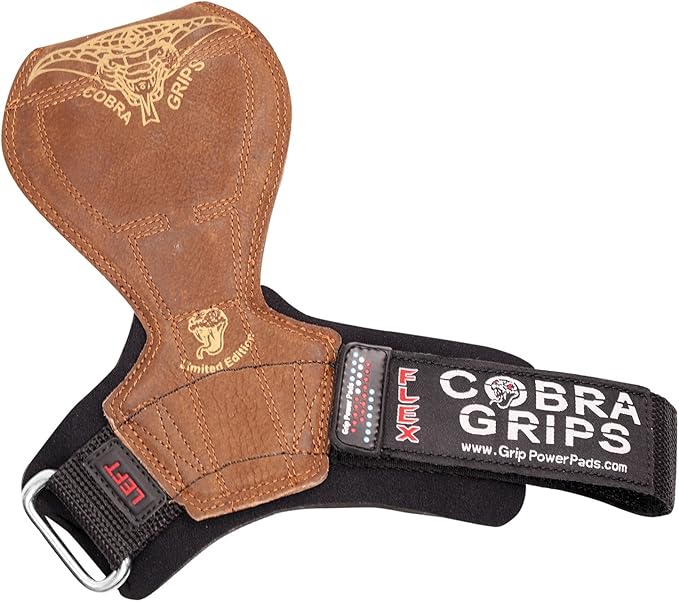 Cobra Grips Flex Model Weight Lifting Gloves Heavy Duty Straps Alternative Power Lifting Hooks for Deadlifts with Padded Wrist Wrap Support Bodybuilding