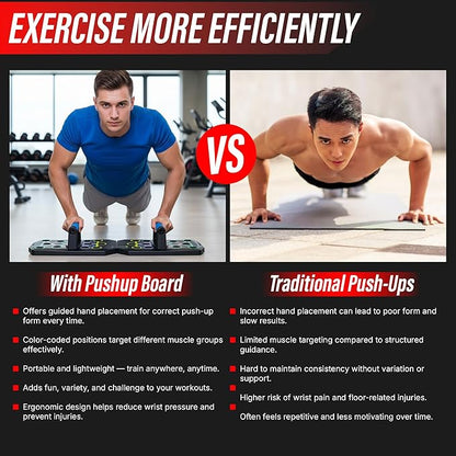 20 in 1 Push Up Board for Men – Multi Functional Pushup Board System, At Home Workout Equipment for Chest, Arms & Shoulders – Professional Fitness Floor Exercise & Strength Training Equipment