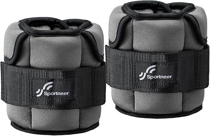 Sportneer Upgrade Adjustable Ankle and Wrist Weights for Women and Men 1-7 lbs / 1-10 lbs Set | Comfortable, Secure Fit for Walking, Running, Fitness, Physical Therapy, Home Gym