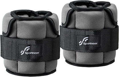 Sportneer Upgrade Adjustable Ankle and Wrist Weights for Women and Men 1-7 lbs / 1-10 lbs Set | Comfortable, Secure Fit for Walking, Running, Fitness, Physical Therapy, Home Gym