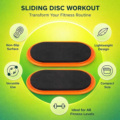 Workout Sliding Disc Sliders, 2 Pcs Core Stability Fitness Equipment, Yellow - Durable EVA and ABS Material, Full Body Muscle Training for Home and Gym