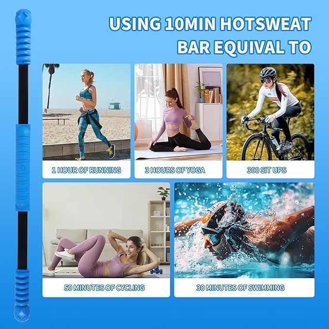 Fitness Bar for Workout,Elastic Exercise Bar, Vibration Weight Stick,Fat Buring Workout Bar for Yoga Pilates Sports,Core Strength Training,Arm Shoulder Stretch at Home Gym.