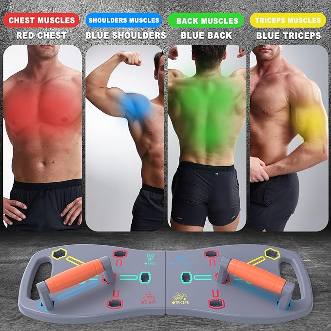 HOTWAVE Portable Workout Equipment with 20 Gym Accessories.Push Up Board &Plank,Resistance Band with Ab Roller Wheel,Exercise at Home For Men and Women