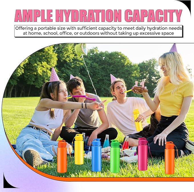 Mifoci 20 Pieces Water Bottle Bulk 17 oz Plastic Water Bottles Bulk Gym Sports Adults Reusable Large Bottles with Leak Proof Flip Top for Party Outdoor (Solid Mixed Colors)
