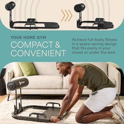 Lifepro Hip Thrust Machine – Adjustable Glutes Workout Equipment for Home – GluteBlast Foldable Booty Builder, Sissy Squat Machine, Thrust Glute Bench, Home Gym Glute Workout