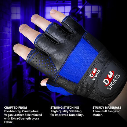 DXM SPORTS Weight Lifting Gym Workout Gloves with Wrist Wrap Support for Men & Women, Full Palm Protection Exercise Gloves for Weightlifting, Training, Fitness, Hanging, Pull ups