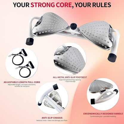Waist Twister Machine Exercise Fitness Tool,Home Gym Equipment Ab Twister Board with 500 lbs Capacity Ultra-Quiet,Core Trainer for Slim Waist and Ab Exercise,All-Metal Anti-Slip Footrest,Women Men