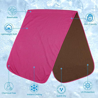 Cooling Towels for Neck and Face - Soft Breathable Chilly Towel, Sweat Wraps, Cool Rags Quick Dry Towel for Hot Weather, Workout, Sports, Yoga, Gym, Hiking, Running, Trips, Golf