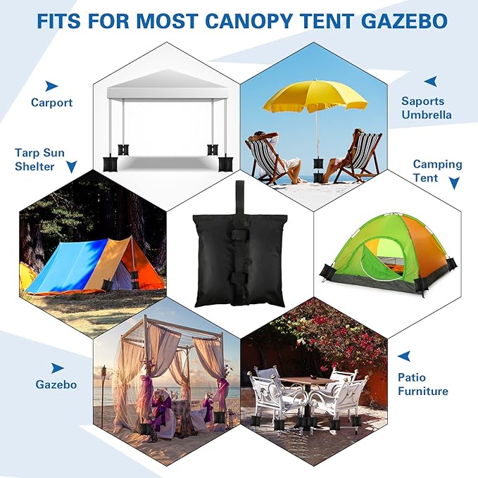 Sratte 12 Sand Bags for Weight Tent Weight Bags Canopy Weights Sand Bags Waterproof Canopy Tent Sandbags for Pop up Canopy Tent Legs Patio Gazebo Umbrella Base Pool Ladder Outdoor