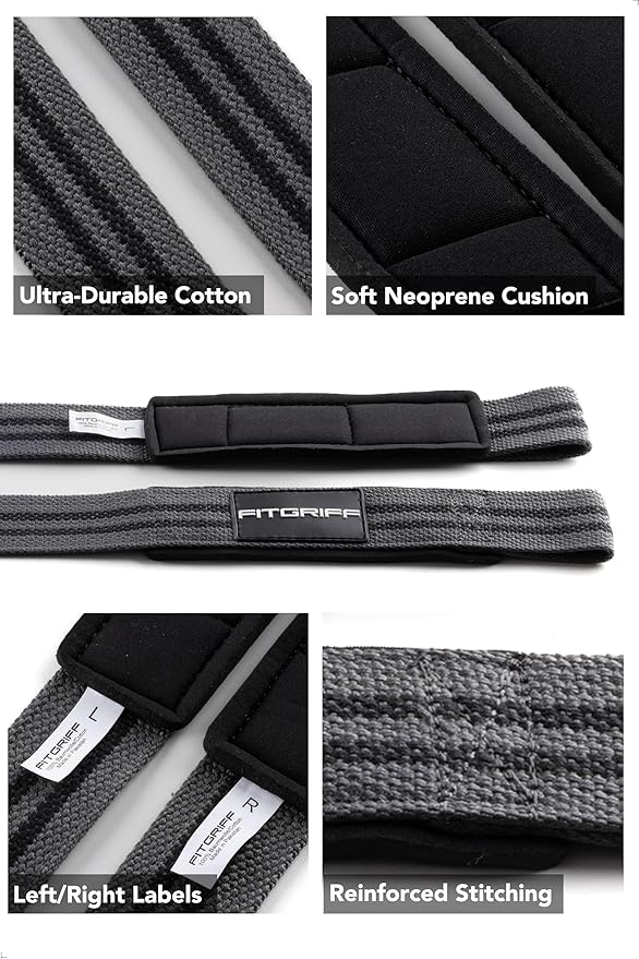 Fitgriff® Lifting Wrist Straps for Weightlifting, Gym, Deadlift, Workout (Made of Premium Cotton & Padded) - Men & Women
