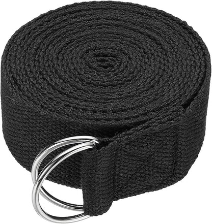 Yoga Strap for Stretching, Athletic Stretch Band with Adjustable Metal D Ring Buckle Yoga Bands
