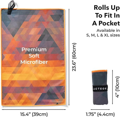 Acteon Microfiber Gym Towels 4 Pack, Quick Dry Odor Free Workout Towels for Men and Women, Super Absorbent Sports Sweat Towel for Gym, Yoga, Running, Travel, 16 x 30.5 Inch