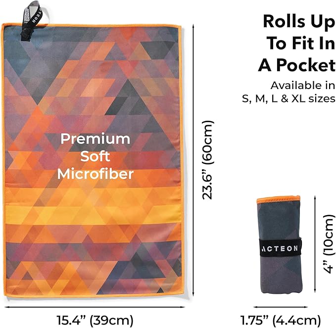 Acteon Microfiber Gym Towels 4 Pack, Quick Dry Odor Free Workout Towels for Men and Women, Super Absorbent Sports Sweat Towel for Gym, Yoga, Running, Travel, 16 x 30.5 Inch