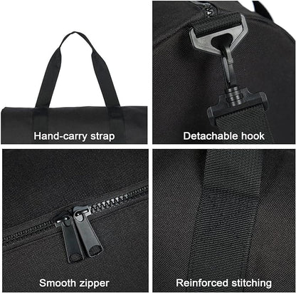 Small Gym Bag Duffel Bag for Women Men Fitness Sports Bag Workout Adjustable Detachable Shoulder Strap Lightweight Carry on Travel Duffle Bag (Black, 15" / Mini / 12L)