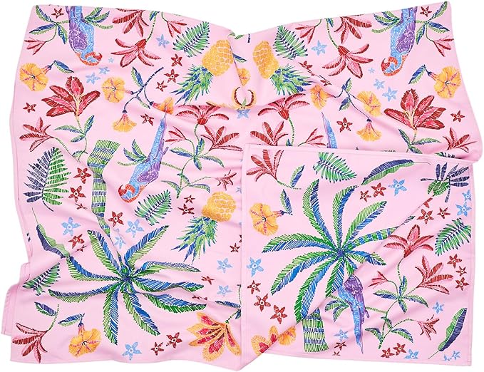 Dock & Bay Beach Towel - Quick Dry, Sand Free - Compact, Lightweight - 100% Recycled - Includes Bag - Pink Paradise - Extra Large (200x90cm, 78x35)