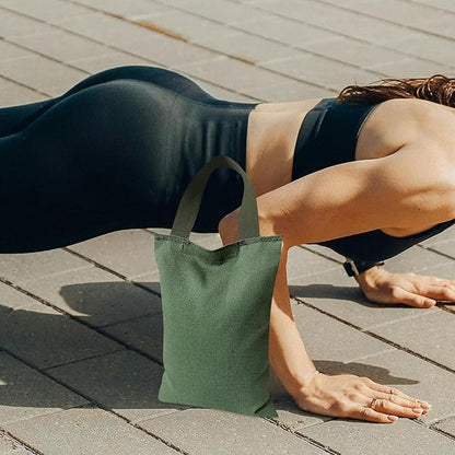 Homoyoyo Weighted Sandbag for Leg Training and Weightlifting, 2 Kg Canvas Sand Exercise Bag with Handle, Empty Gym Sandbag for Yoga and Fitness Workouts
