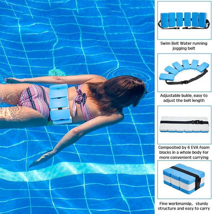 5 Pcs Pool Aquatic Exercise Set Including 2 Lightweight Water Dumbbells, 2 Ankle Swimming Weights, and Swim Belt Water Exercise Equipment for Aquatic Aerobics