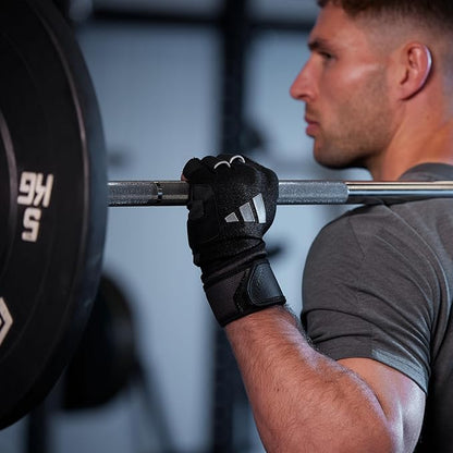 Adidas Wrist Wrap Training & Weightlifting Gloves, Fingerless Workout Gloves