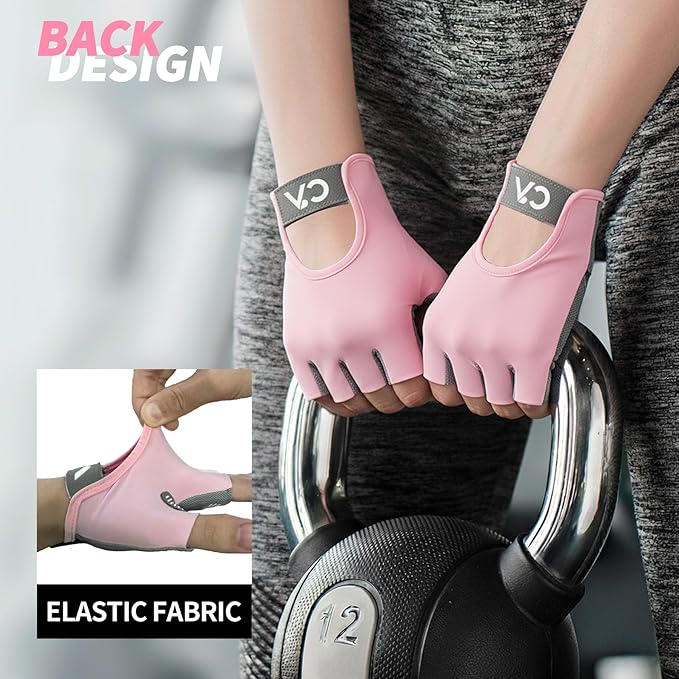 Workout Gloves for Women, Breathable Weight Lifting Gloves with Non-Slip Grip & Cushion Pads for Gym, Fitness Training, Exercise, Cycling