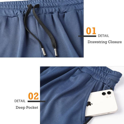 Surenow Mens Running Gym Shorts 3 Inch Breathable Lightweight Athletic Sport Shorts Training Workout Shorts with Pockets