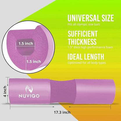 Barbell Pad Squat Pad for Lunges and Squats - Hip Thrust Pad for Standard and Olympic Bars - Provides Cushion to Neck and Shoulders While Training