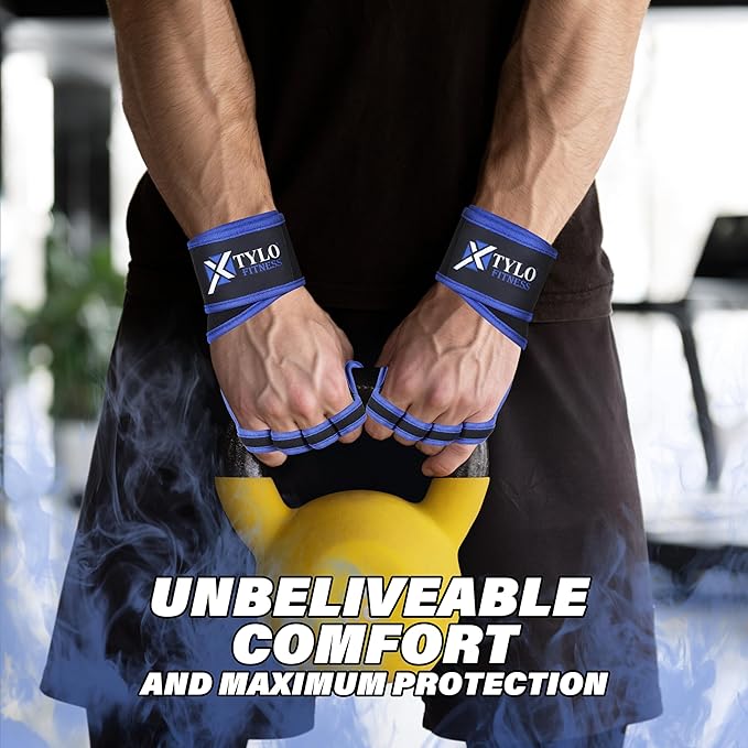 Xtylo Int Workout Gloves for Men & Women Weight Lifting Gloves with Wrist Support, Full Palm Protection, Non-Slip Grip–Gym,Training, Rowing, Cycling, Fitness Sizes S,M,L,XL