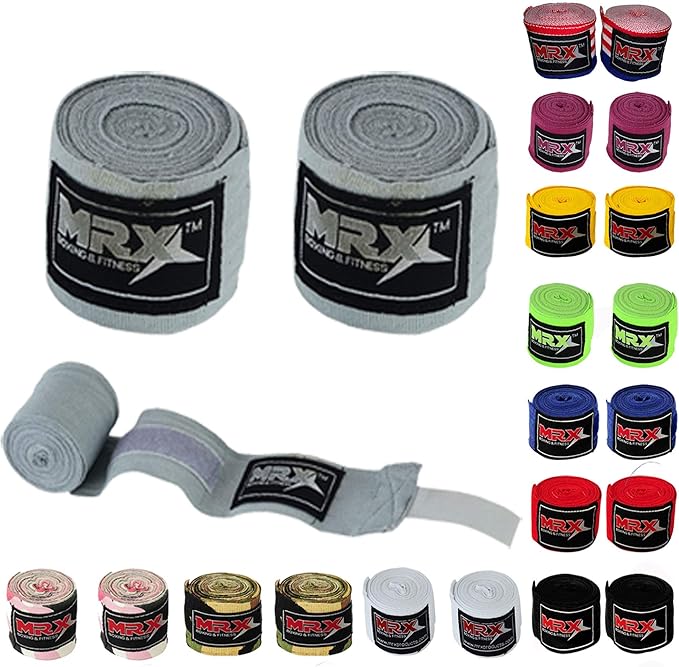 MRX BOXING & FITNESS Boxing Hand Wraps 100% Cotton Multi Colors Great for MMA Boxing Muay Thai Kick Boxing Training 118, 160, 180 Length