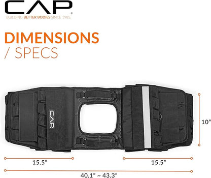 CAP Barbell Adjustable Weighted Vest | 20-150 lbs | Heavy-Duty Workout Vest with Removable Iron Weights for Strength Training, Cardio, Running, and Calisthenics