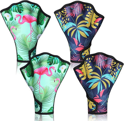 Honoson 2 Pairs Swimming Gloves Women Water Aerobics Gloves Aquatic Fitness Water Resistance Webbed for Men Women Unisex Poll Training Exercise