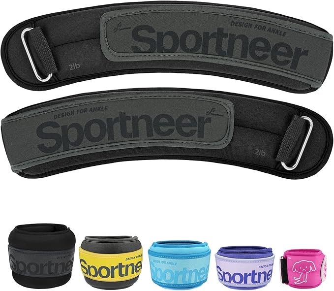 Sportneer Ankle Weights 0.5/1/2/3/5 LBS 1 Pair Wrist Leg Arm Weights for Women Men Kids Child with Adjustable Straps, Strength Weighted for Jogging Running Walking Fitness Gym Workout