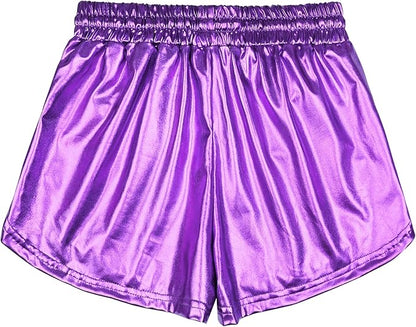 Perfashion Women's Metallic Shorts Summer Sparkly Hot Outfit Shiny Short Pants