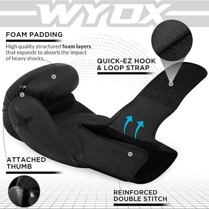 WYOX Kids Boxing Gloves 4oz 6oz 8oz – Youth Punching Gloves for Boys & Girls Ages 3–15 – Sparring Gloves for Punching Bag, Kickboxing, Muay Thai, MMA – Boxing Gloves for Kids Training Set