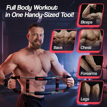 Twister Arm Trainer - Chest Workout Equipment for Full-Body Training with Adjustable Resistance Levels, Professional Arm Workout Machine with Wrist Braces, Chest Exerciser for Men and Women