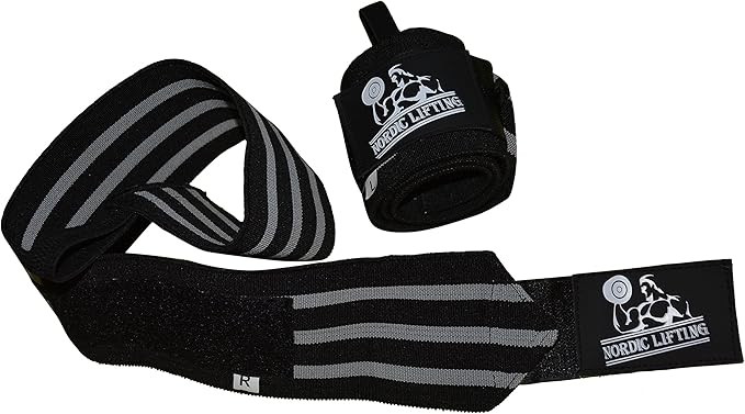 Nordic Lifting Wrist Wraps Super Heavy Duty (1 Pair/2 Wraps) 24" Support for Weight Lifting | Powerlifting | Gym | Cross Training- Weightlifting Thumb Loop - Men & Women